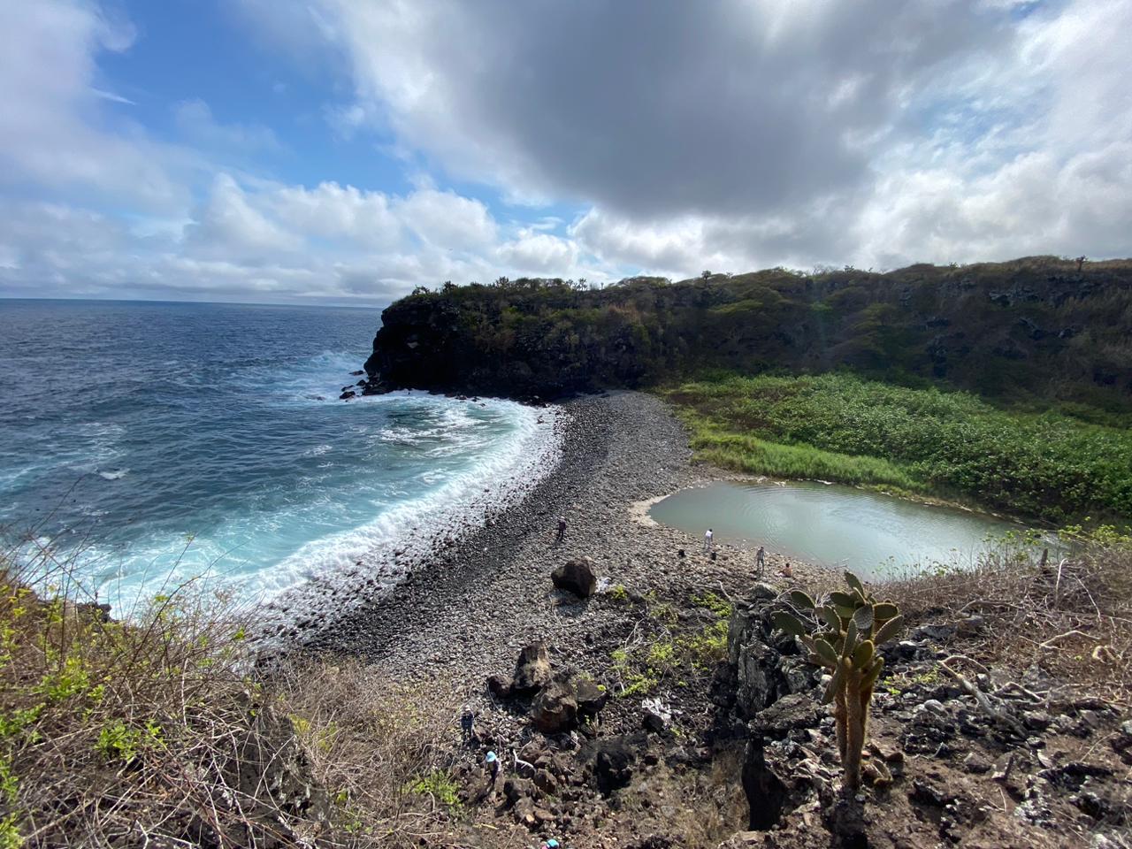 Fresh Water Bay on San Cristóbal, seen from the cliff trail